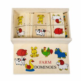 Fa képes dominó, farmos, 15x9 cm pvc csom