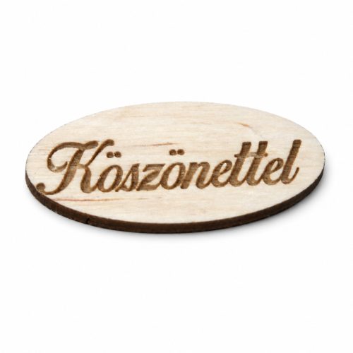 Ovális 5 cm Köszönettel /028