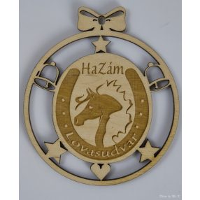 Fenyőfadísz céges logóval