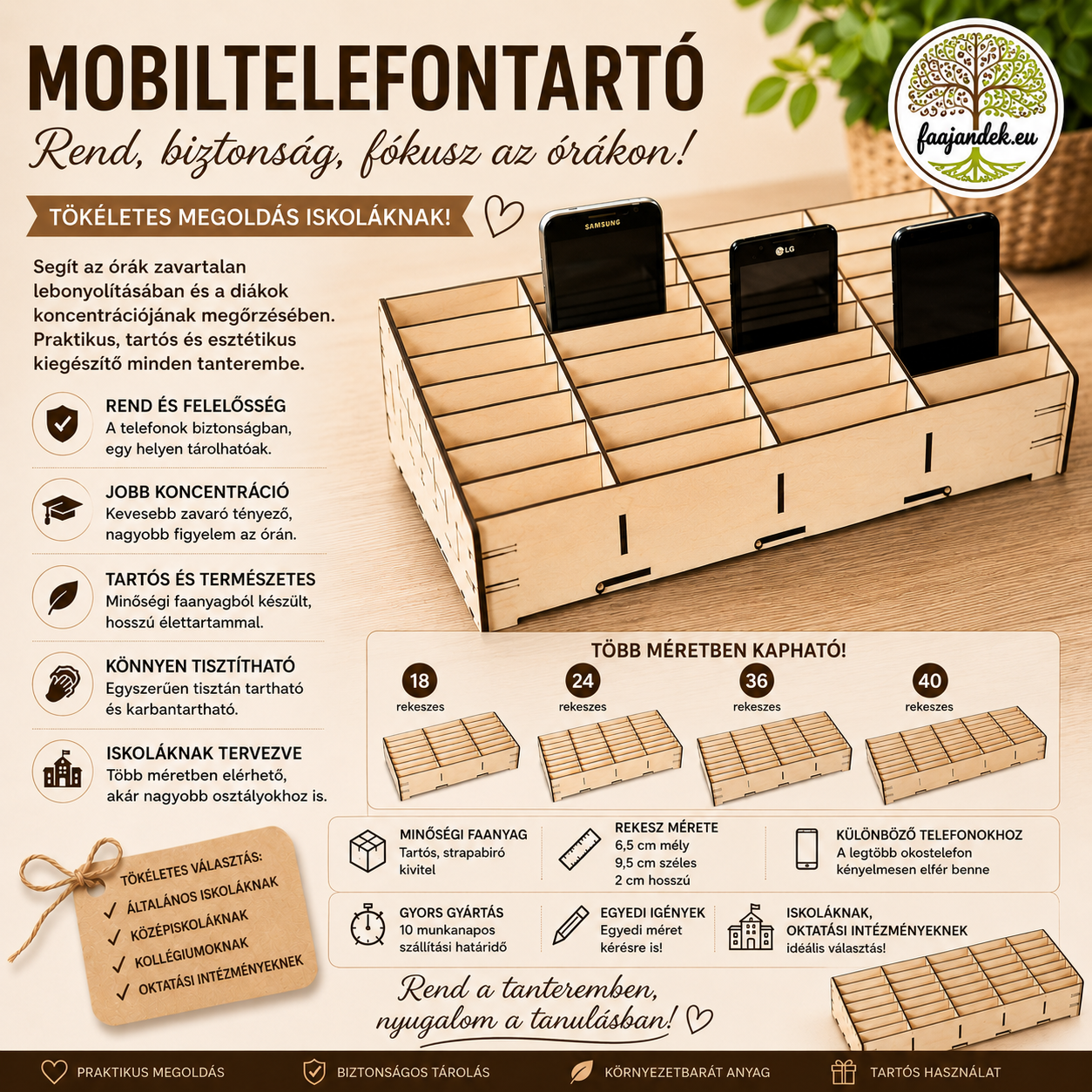 Mobiltelefon tartó (iskolakezdésre)